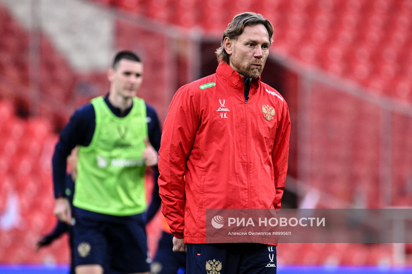 Тренировка национальной сборной России по футболу перед товарищескими матчами