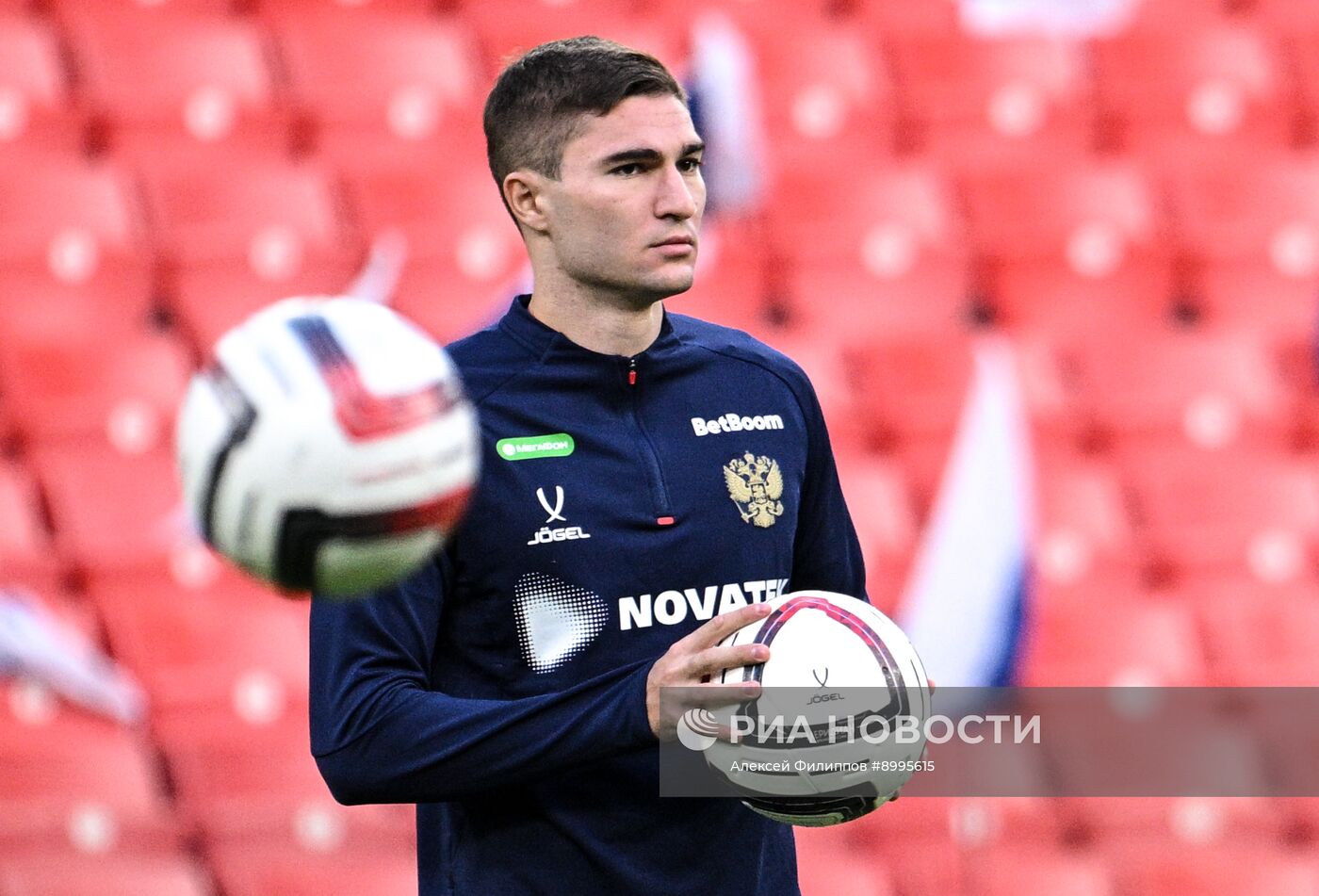 Тренировка национальной сборной России по футболу перед товарищескими матчами