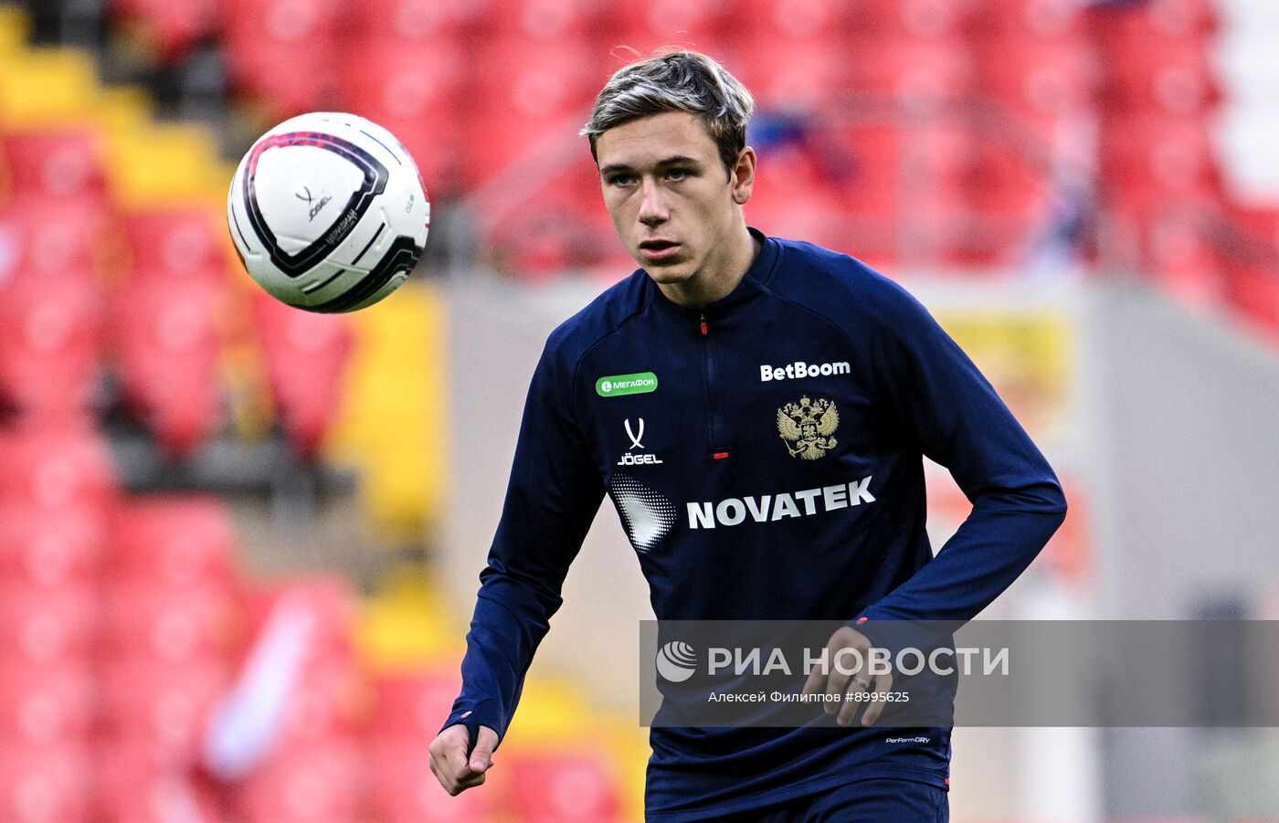 Тренировка национальной сборной России по футболу перед товарищескими матчами