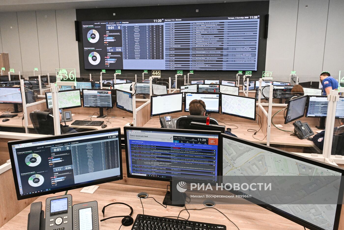 Работа центра службы "112"