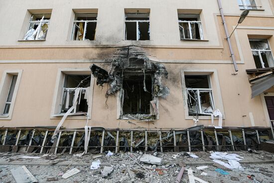 Последствия ударов ВСУ по Калининскому району Донецка