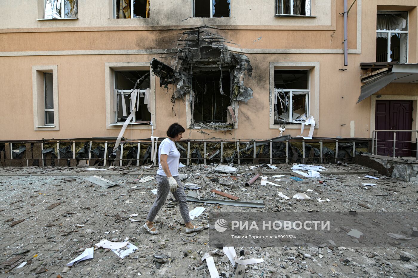 Последствия ударов ВСУ по Калининскому району Донецка