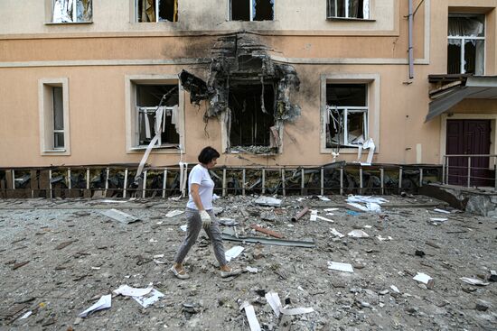 Последствия ударов ВСУ по Калининскому району Донецка