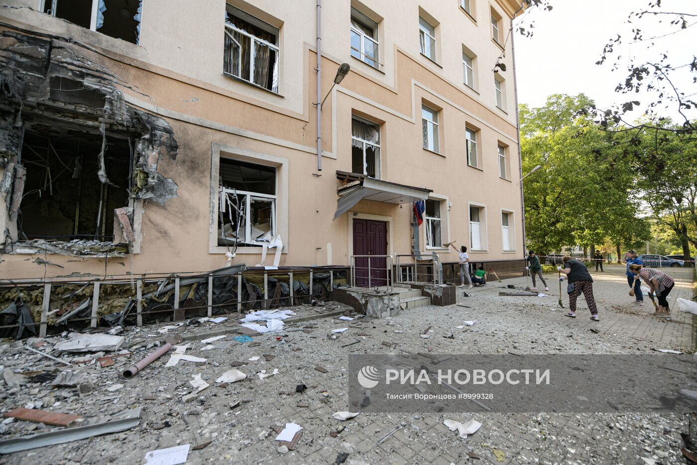 Последствия ударов ВСУ по Калининскому району Донецка