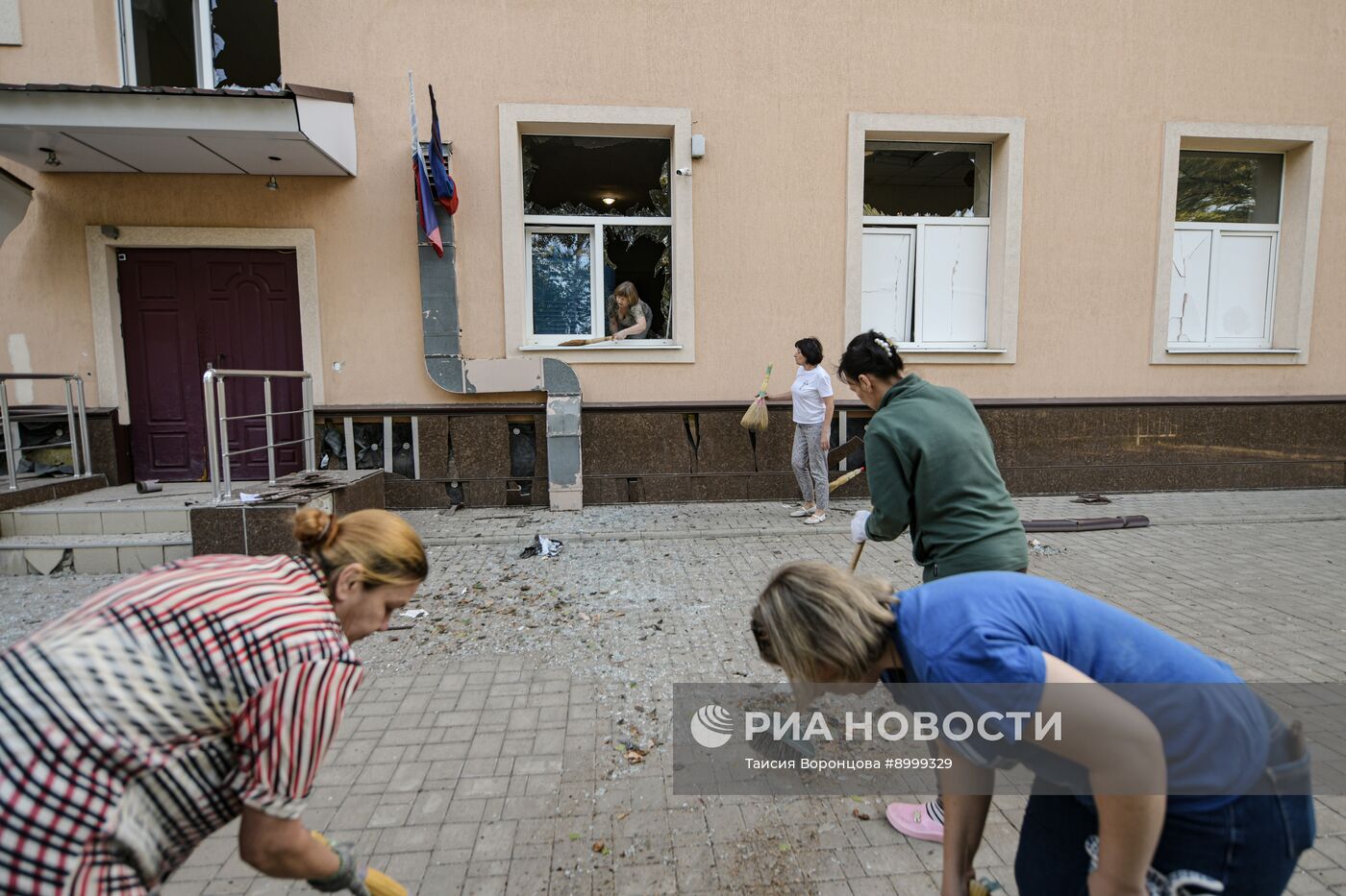 Последствия ударов ВСУ по Калининскому району Донецка