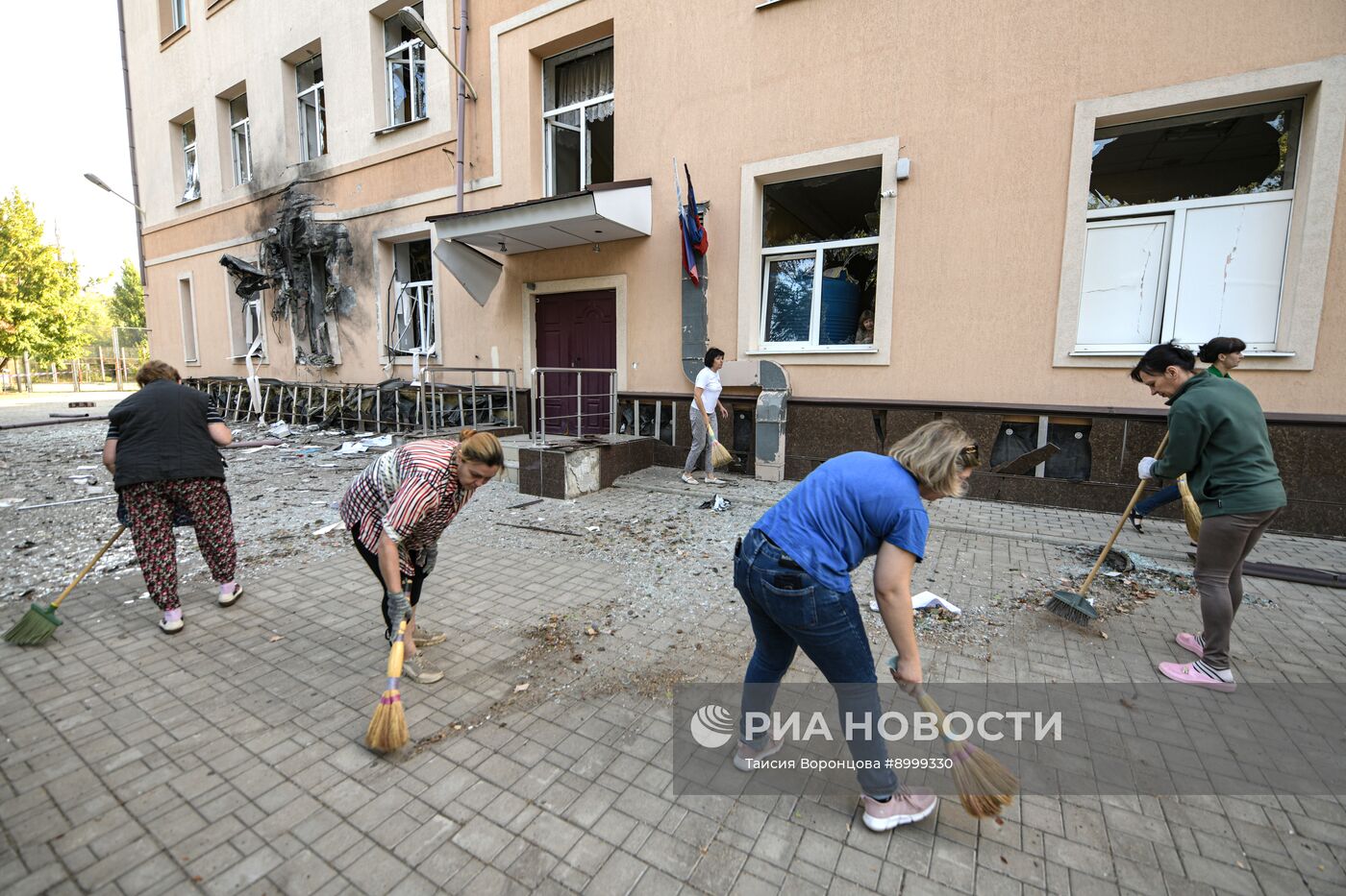 Последствия ударов ВСУ по Калининскому району Донецка