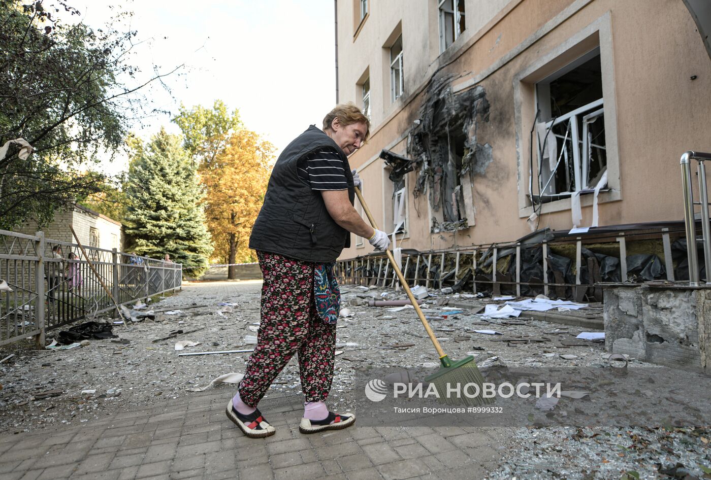 Последствия ударов ВСУ по Калининскому району Донецка