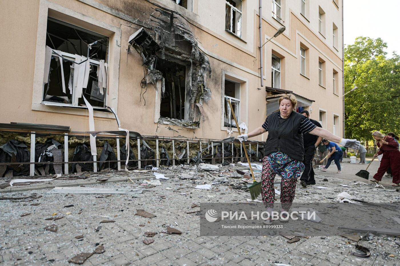 Последствия ударов ВСУ по Калининскому району Донецка