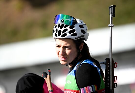 Тренировки перед началом чемпионата России по биатлону на лыжероллерах