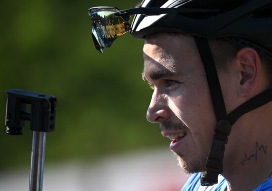 Тренировки перед началом чемпионата России по биатлону на лыжероллерах