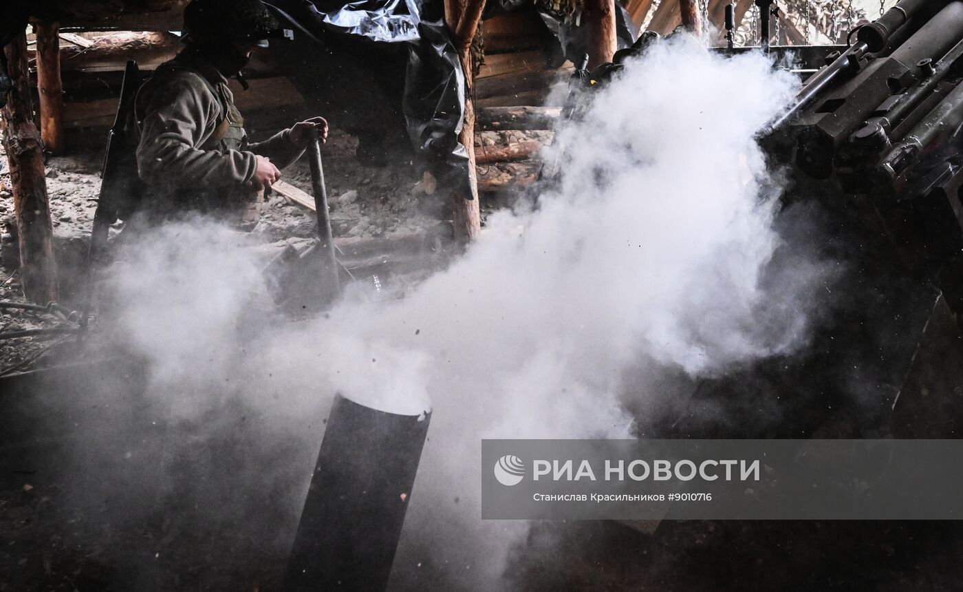 Боевая работа пушки "Гиацинт-Б" 25-й армии группировки войск "Запад" на Краснолиманском направлении СВО 