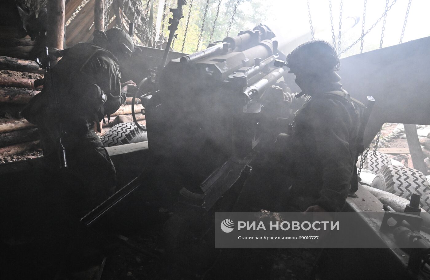 Боевая работа пушки "Гиацинт-Б" 25-й армии группировки войск "Запад" на Краснолиманском направлении СВО