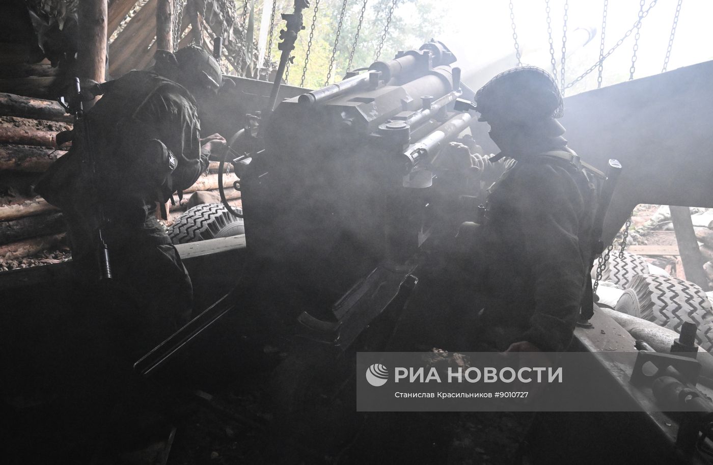 Боевая работа пушки "Гиацинт-Б" 25-й армии группировки войск "Запад" на Краснолиманском направлении СВО 