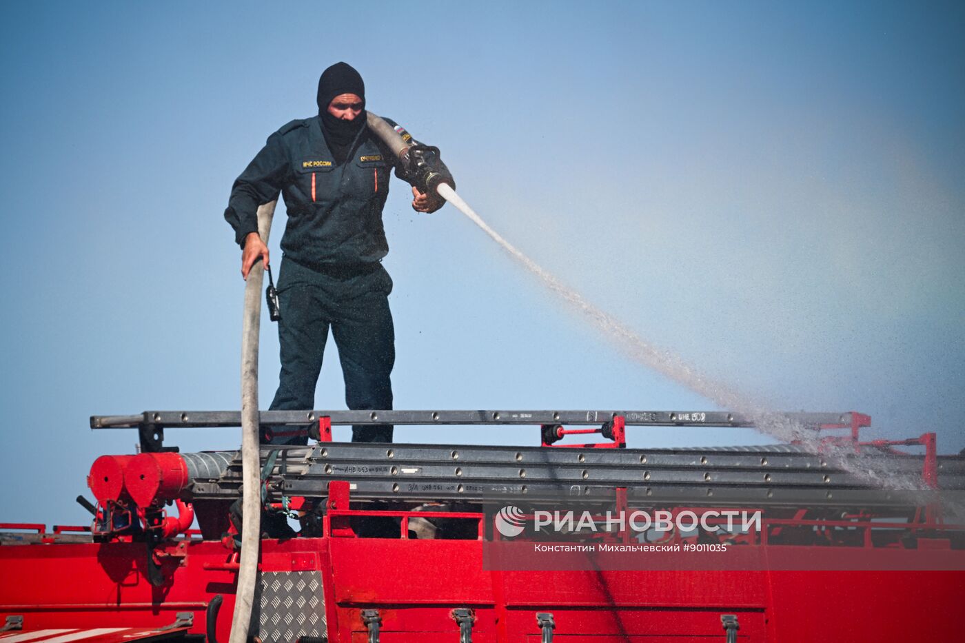 Ландшафтный пожар в Симферопольском районе Крыма