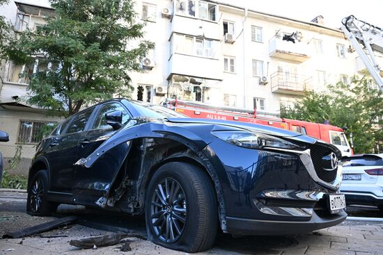 Последствия ударов дронов ВСУ по Новороссийску