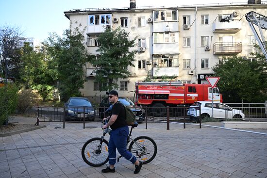 Последствия ударов дронов ВСУ по Новороссийску