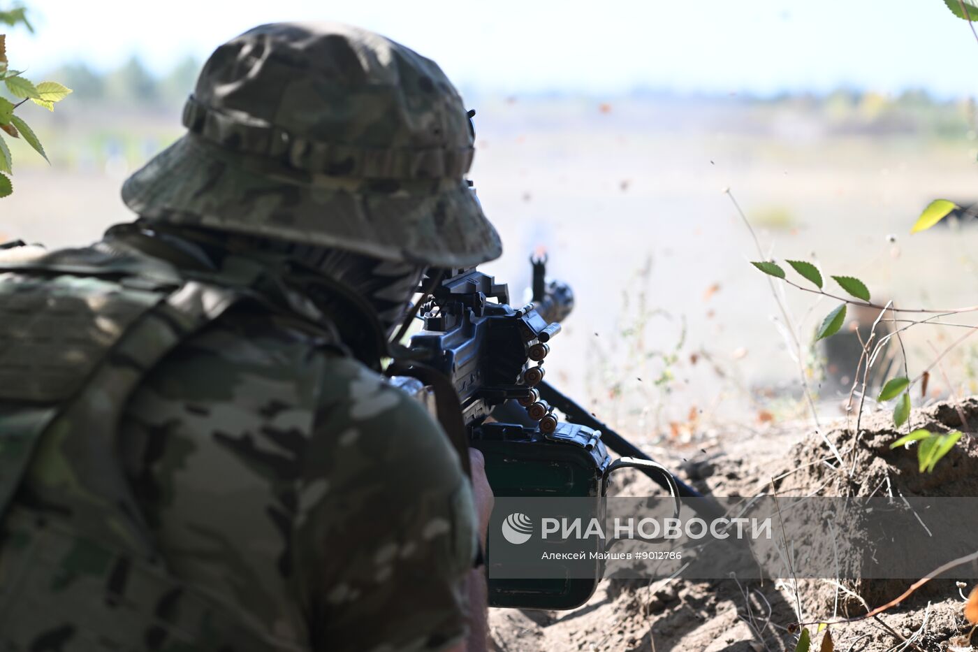 Боевое слаживание бойцов батальона "Каштана" спецназа "Ахмат" в зоне СВО