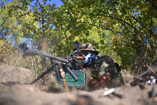 Боевое слаживание бойцов батальона "Каштана" спецназа "Ахмат" в зоне СВО