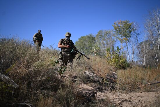 Боевое слаживание бойцов батальона "Каштана" спецназа "Ахмат" в зоне СВО