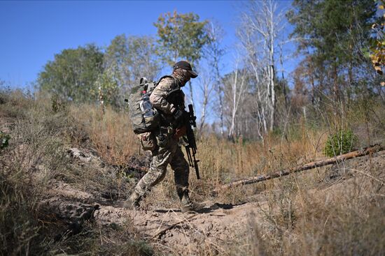 Боевое слаживание бойцов батальона "Каштана" спецназа "Ахмат" в зоне СВО