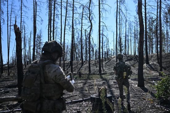Боевая работа расчета FPV-дронов группировки "Запад" на Краснолиманском направлении СВО