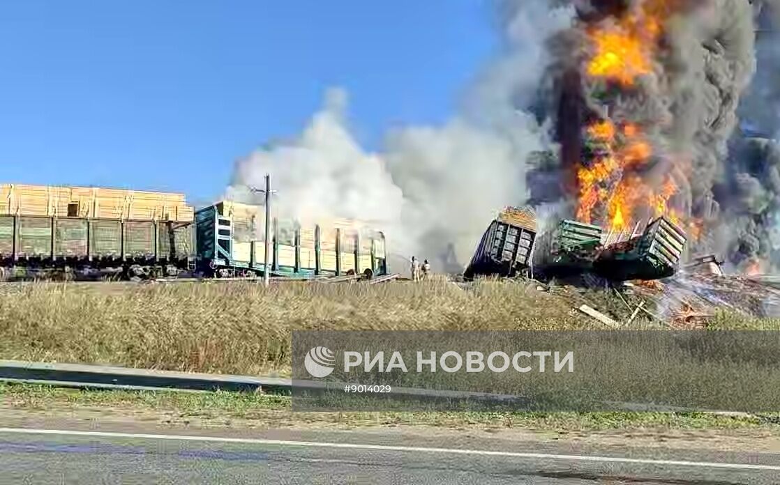 Поезд столкнулся с грузовиком в Смоленской области