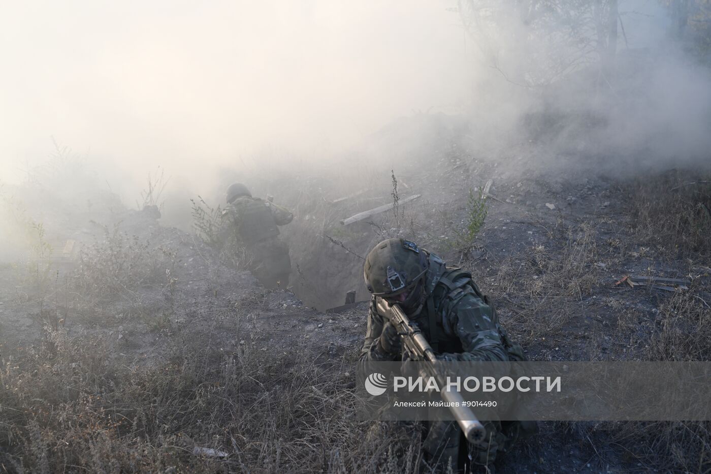 Тренировка штурмовиков группировки войск "Южная" в зоне СВО
