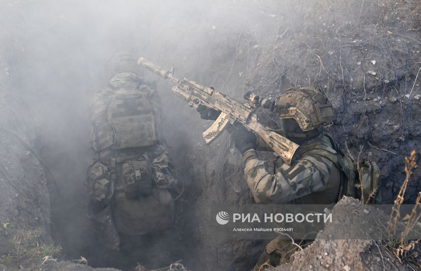 Тренировка штурмовиков группировки войск "Южная" в зоне СВО