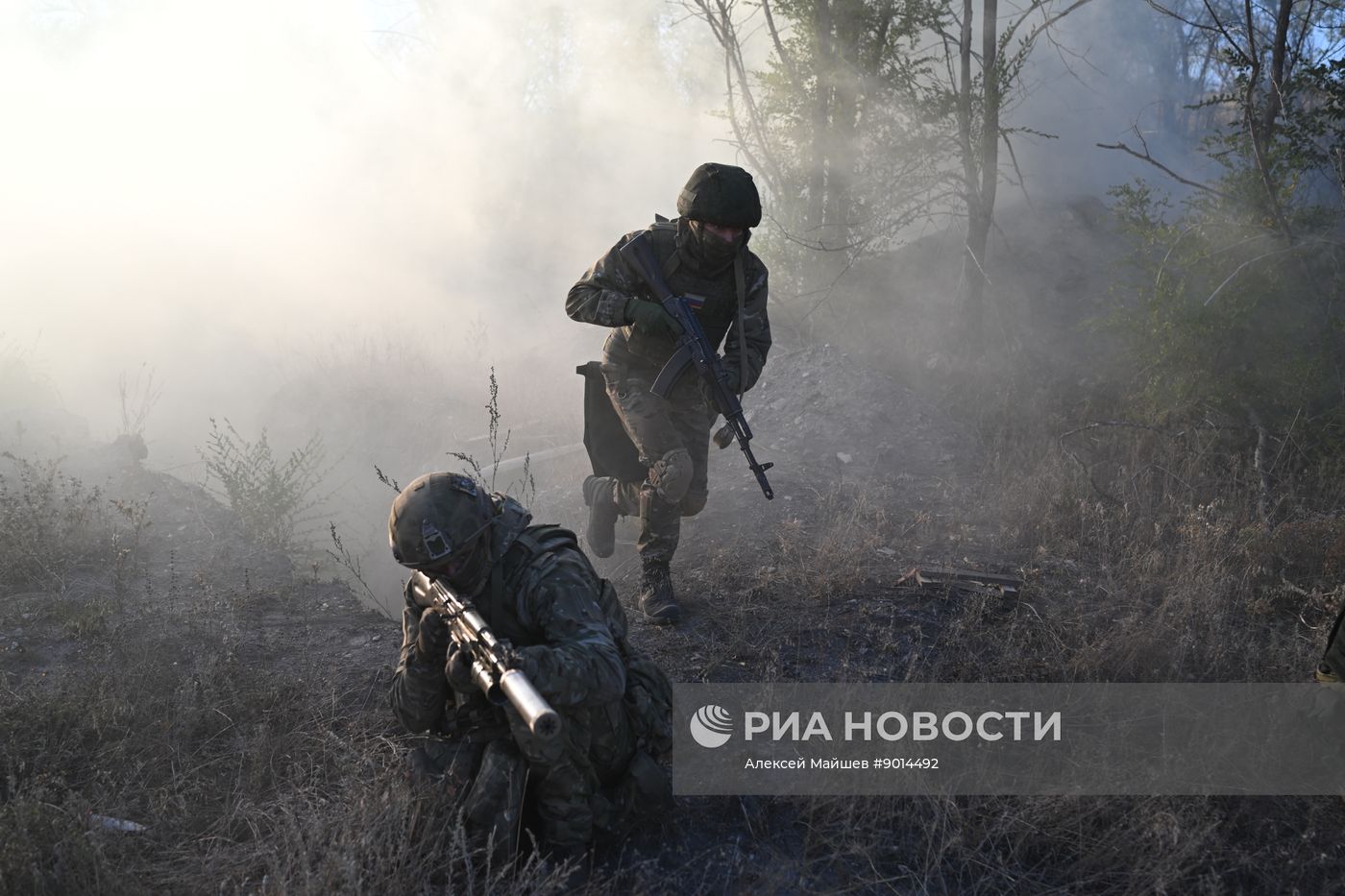 Тренировка штурмовиков группировки войск "Южная" в зоне СВО
