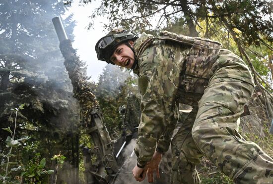 Боевая работа расчета миномета 2С4 "Тюльпан" на Красноармейском направлении СВО