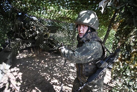 Боевая работа расчета пушки "Гиацинт-Б" группировки войск "Центр" 