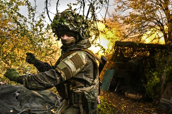 Боевая работа расчета пушки 2С5 "Гиацинт-С" группировки войск "Центр" в зоне СВО