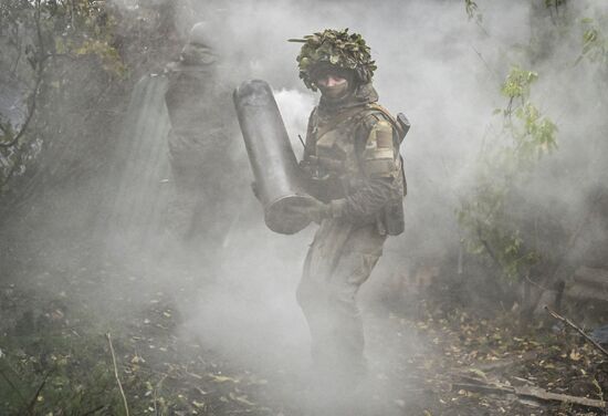 Боевая работа расчета пушки 2С5 "Гиацинт-С" группировки войск "Центр" в зоне СВО