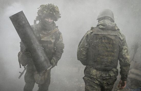 Боевая работа расчета пушки 2С5 "Гиацинт-С" группировки войск "Центр" в зоне СВО