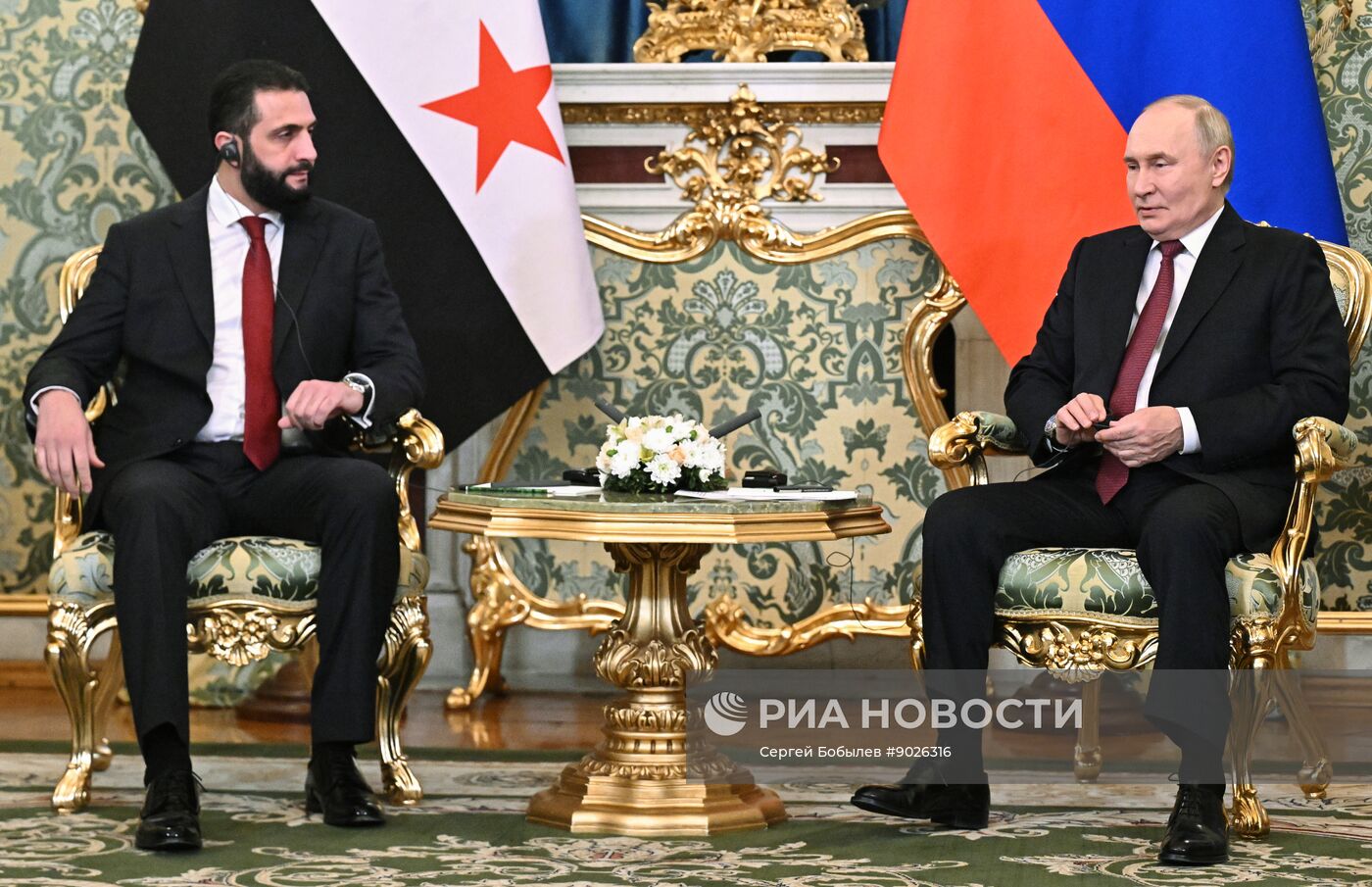 Встреча президента Владимира Путина и президента Сирии Ахмеда аш-Шараа