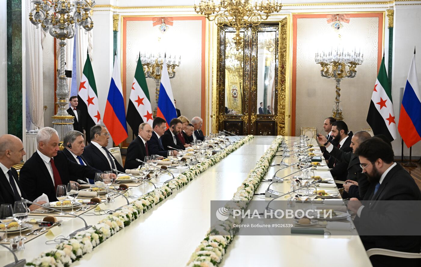 Встреча президента Владимира Путина и президента Сирии Ахмеда аш-Шараа