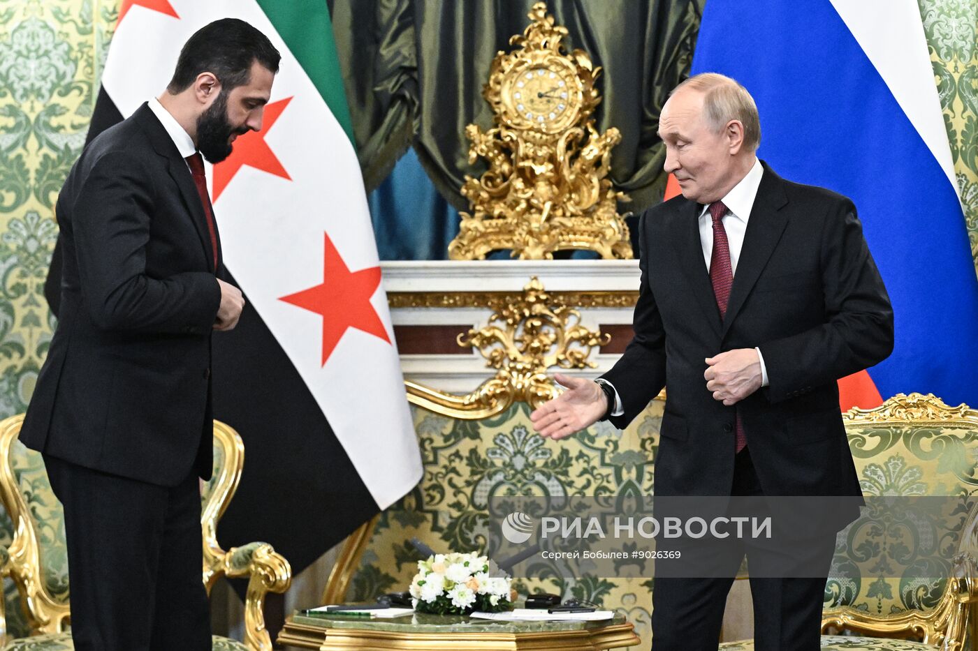 Встреча президента Владимира Путина и президента Сирии Ахмеда аш-Шараа