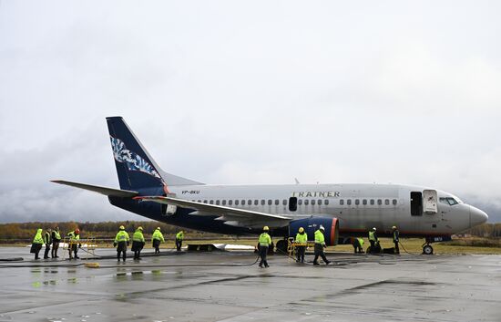 Учения аварийно-спасательных служб в аэропорту "Домодедово"