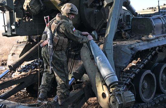 Боевая работа САУ "Малка" группировки "Центр"