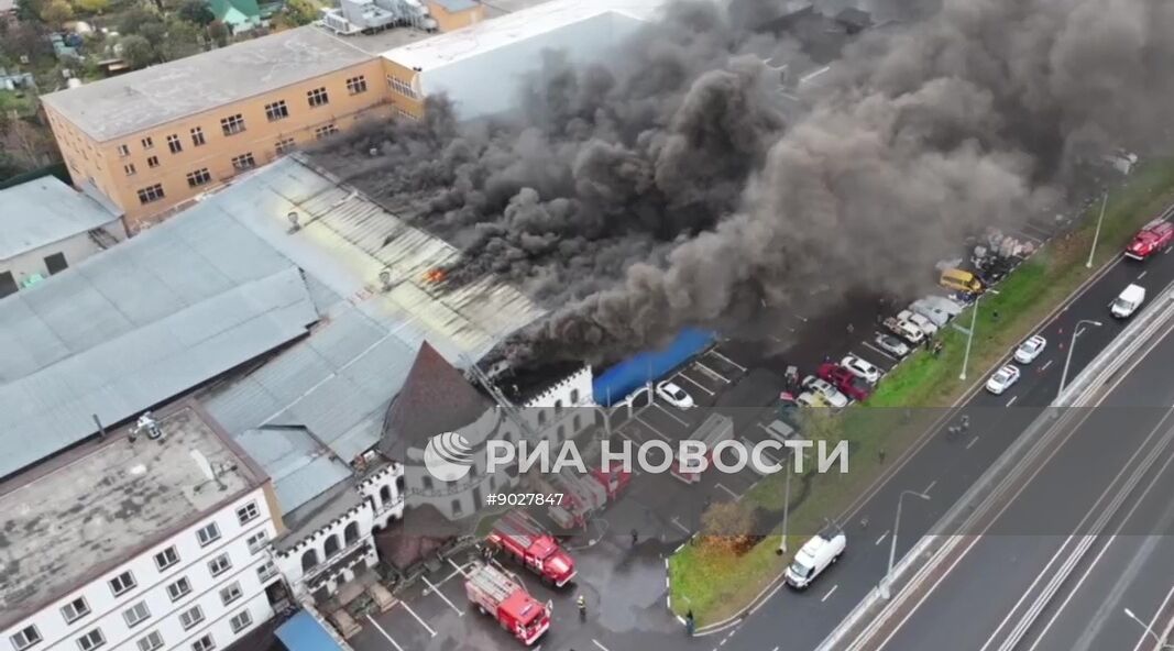 Пожар на производстве моторных масел в Подмосковье