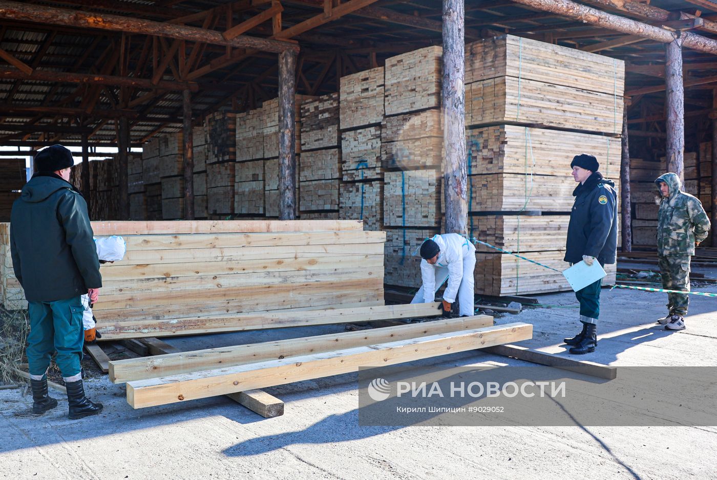 Таможенный досмотр экспортной партии бруса в Иркутске