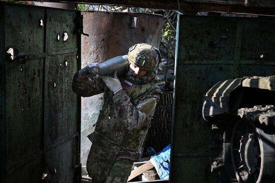 Боевая работа САУ "Мста-С" группировки "Центр"