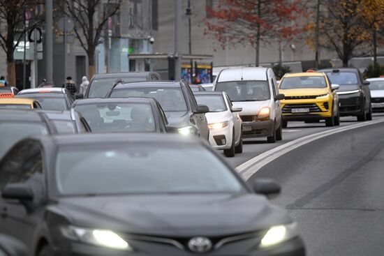 Движение транспорта в Москве
