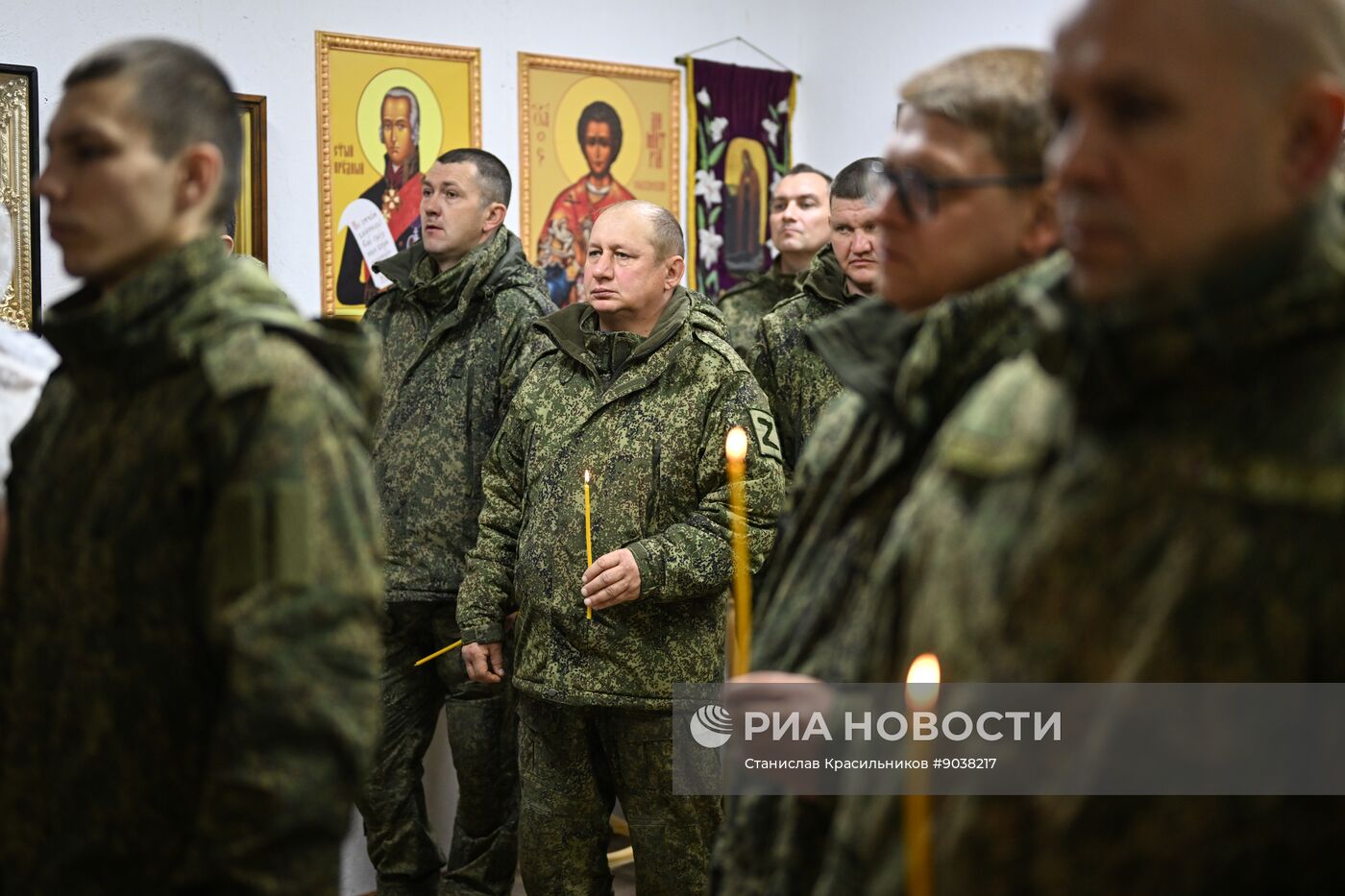 Богослужение в пункте временной дислокации группировки "Центр" в зоне СВО