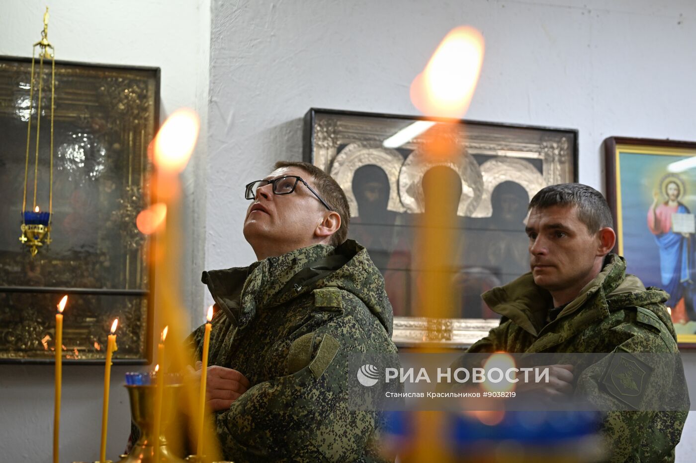 Богослужение в пункте временной дислокации группировки "Центр" в зоне СВО