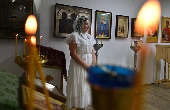 Венчание военнослужащего группировки "Центр" в зоне СВО