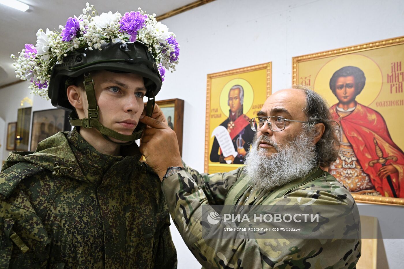 Венчание военнослужащего группировки "Центр" в зоне СВО