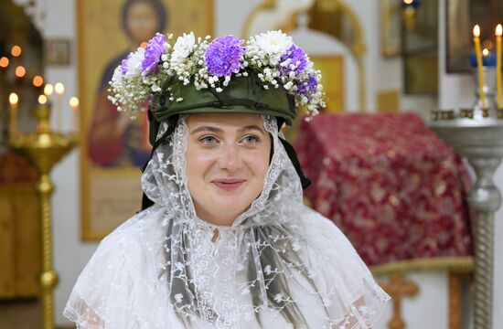 Венчание военнослужащего группировки "Центр" в зоне СВО