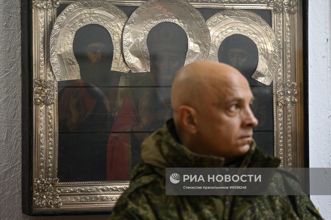 Богослужение в пункте временной дислокации группировки "Центр" в зоне СВО