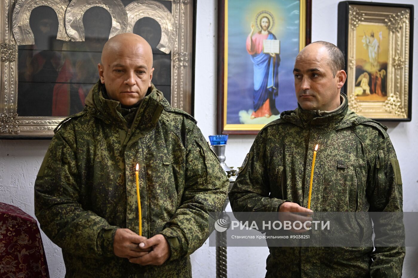 Богослужение в пункте временной дислокации группировки "Центр" в зоне СВО